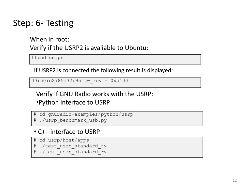 step 6 testing