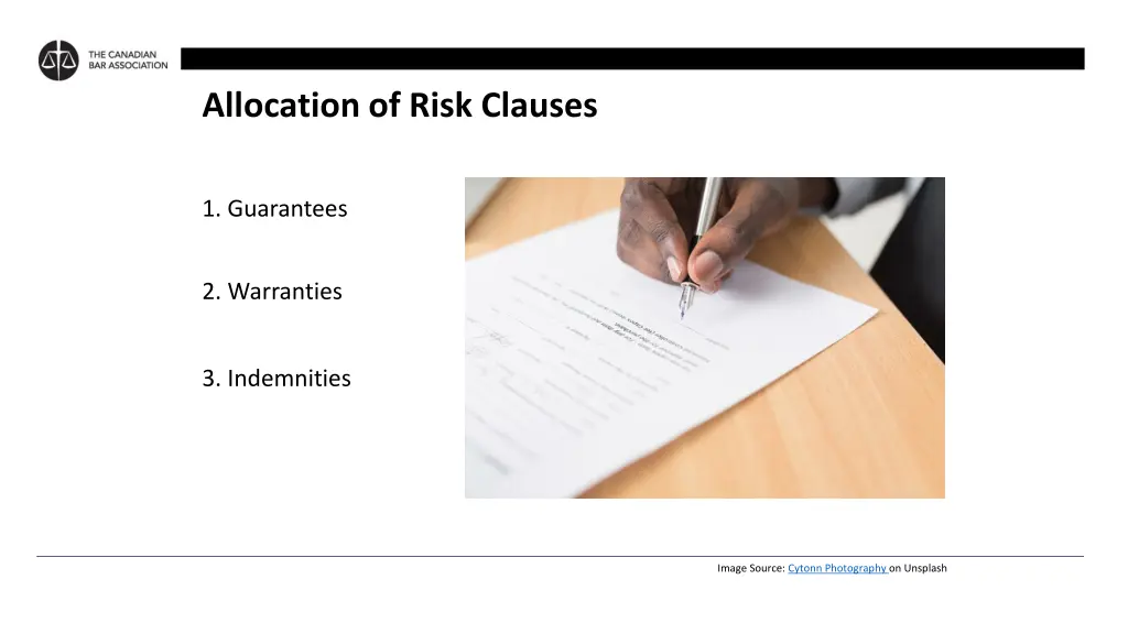 allocation of risk clauses