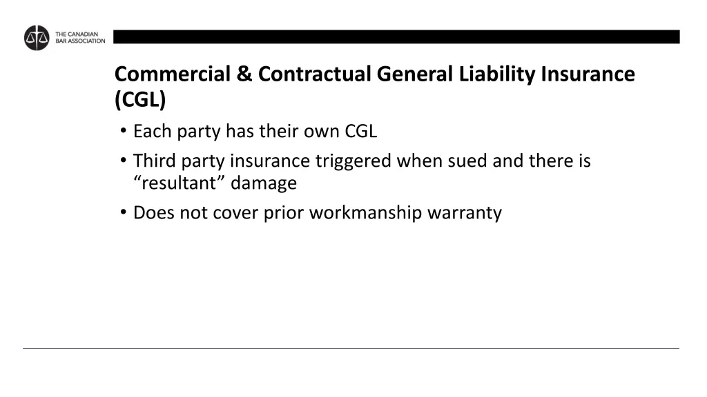 commercial contractual general liability