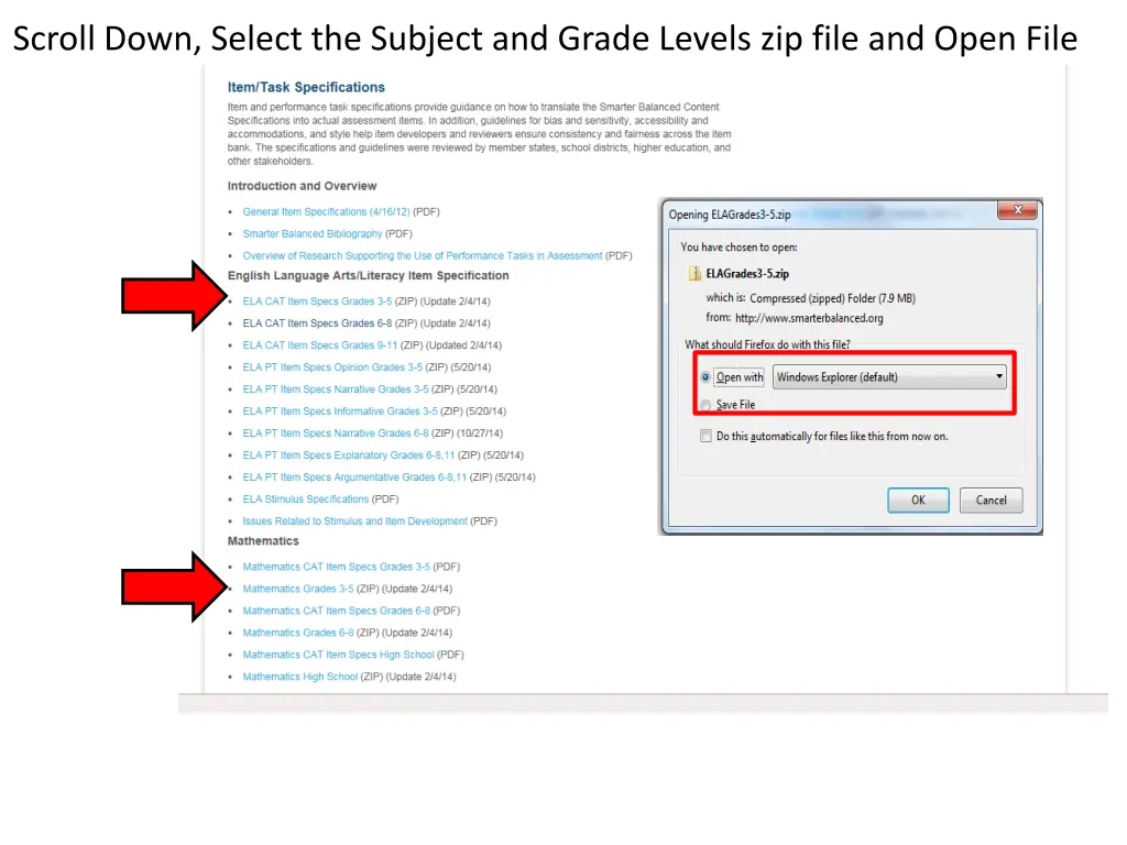 scroll down select the subject and grade levels 1