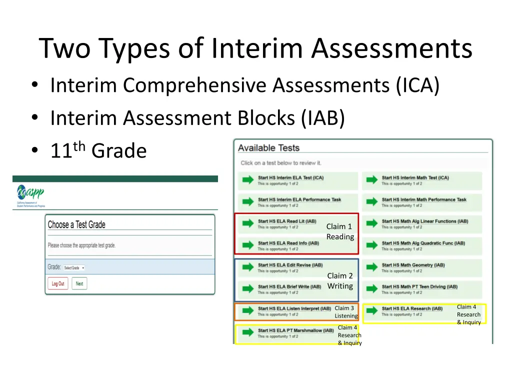 two types of interim assessments interim 2