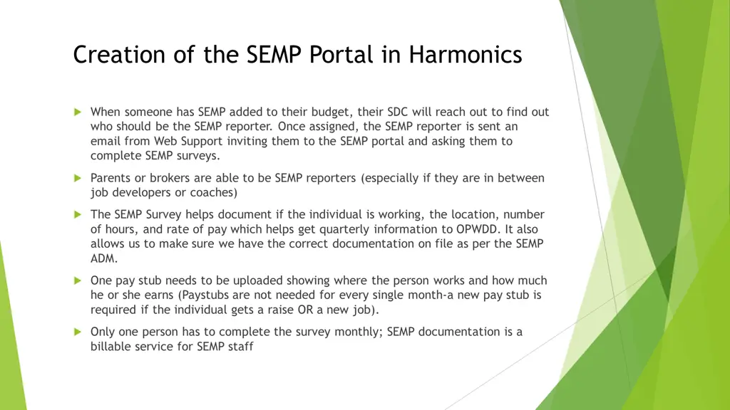 creation of the semp portal in harmonics