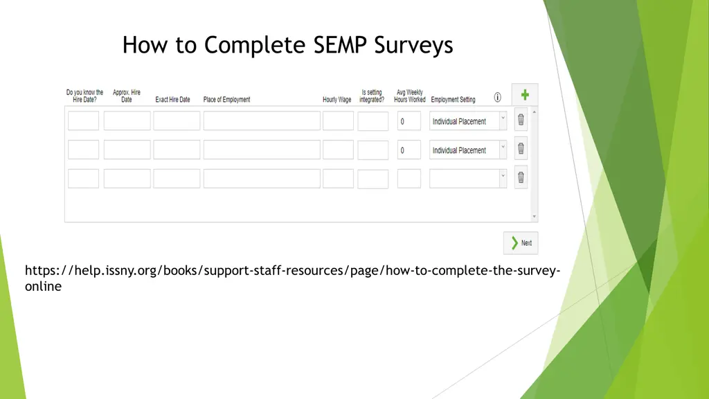 how to complete semp surveys