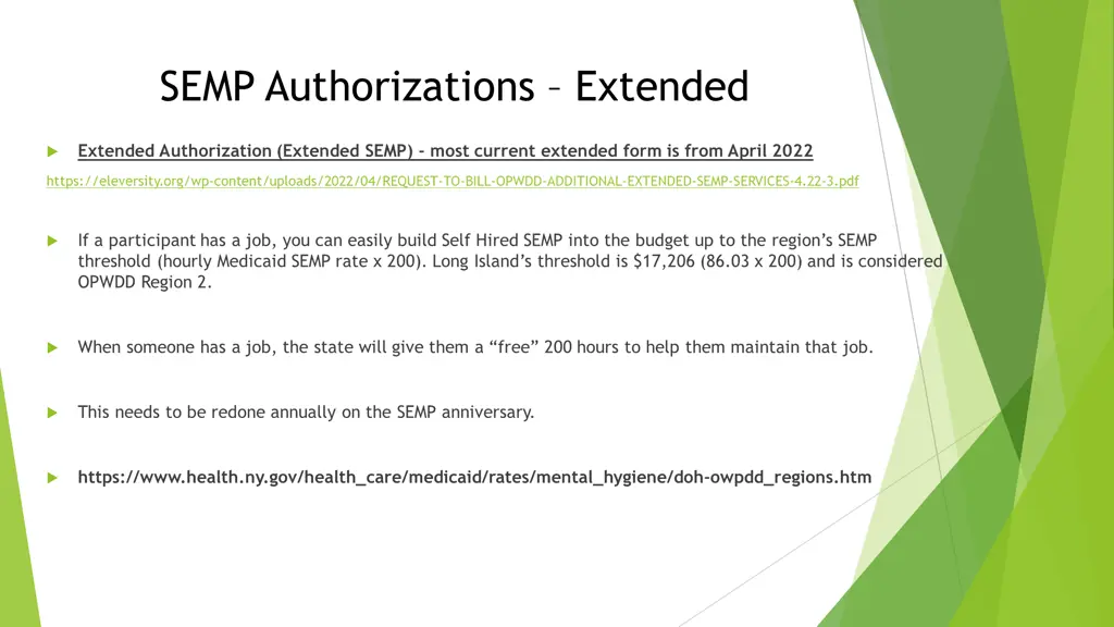 semp authorizations extended