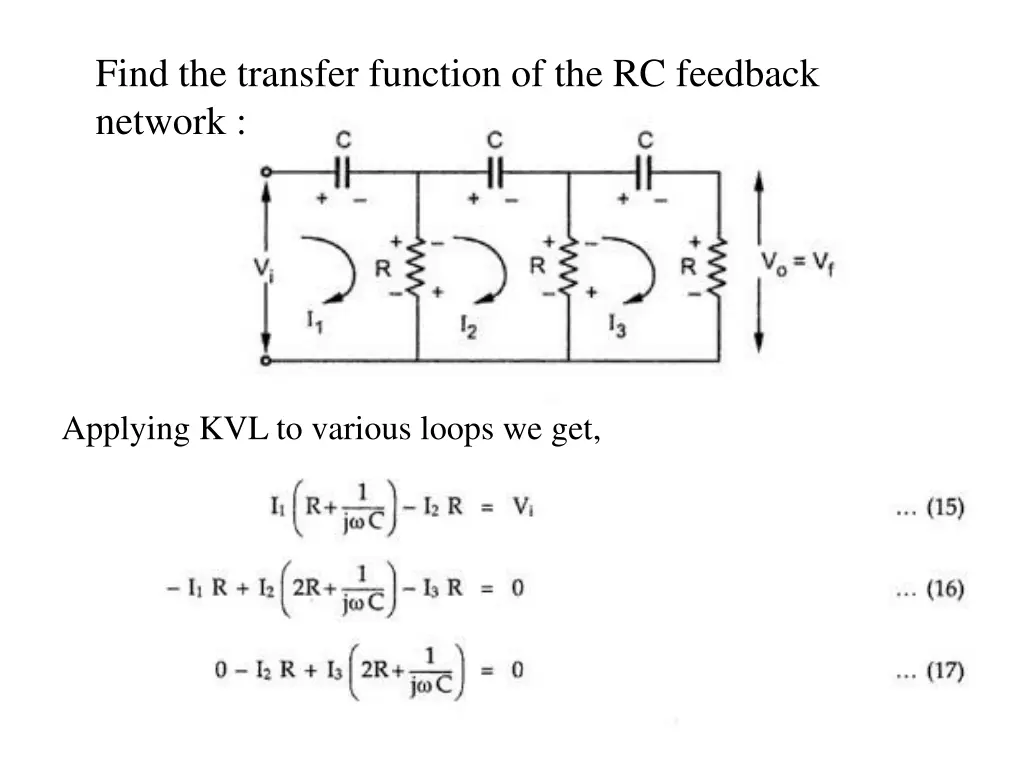 find the transfer function of the rc feedback