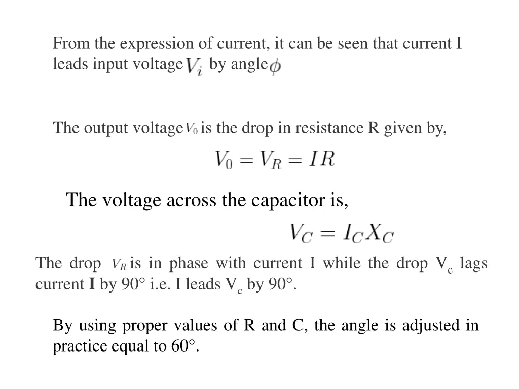 from the expression of current it can be seen