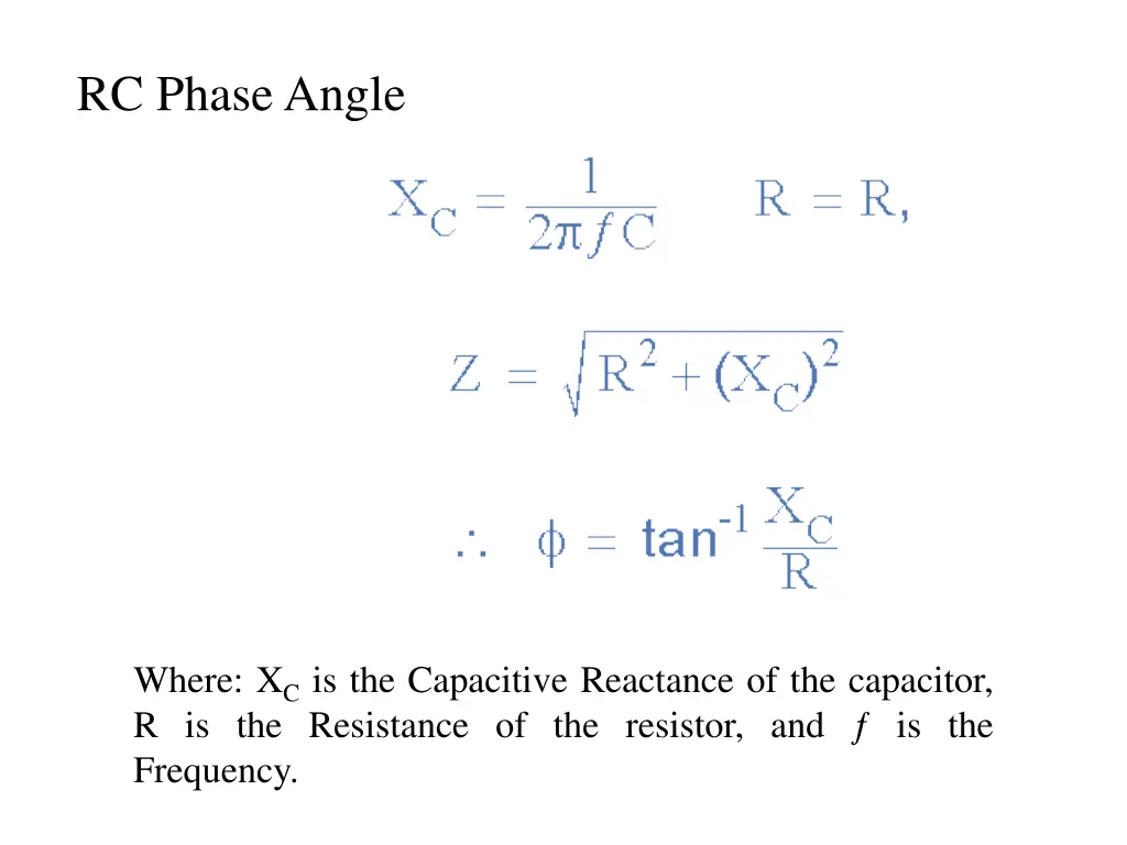 rc phase angle