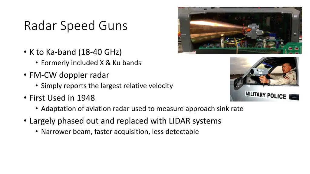 radar speed guns