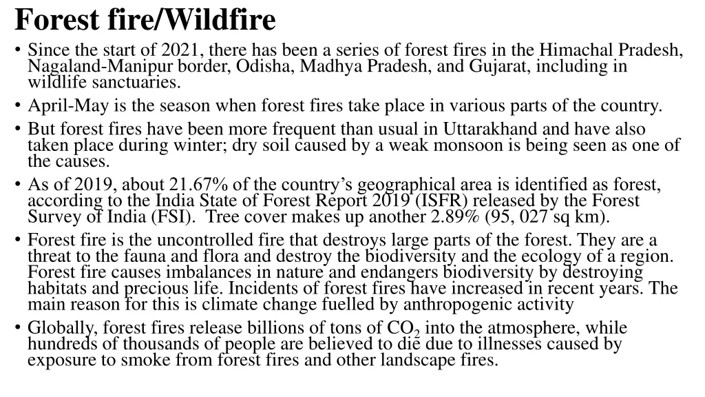 forest fire wildfire since the start of 2021