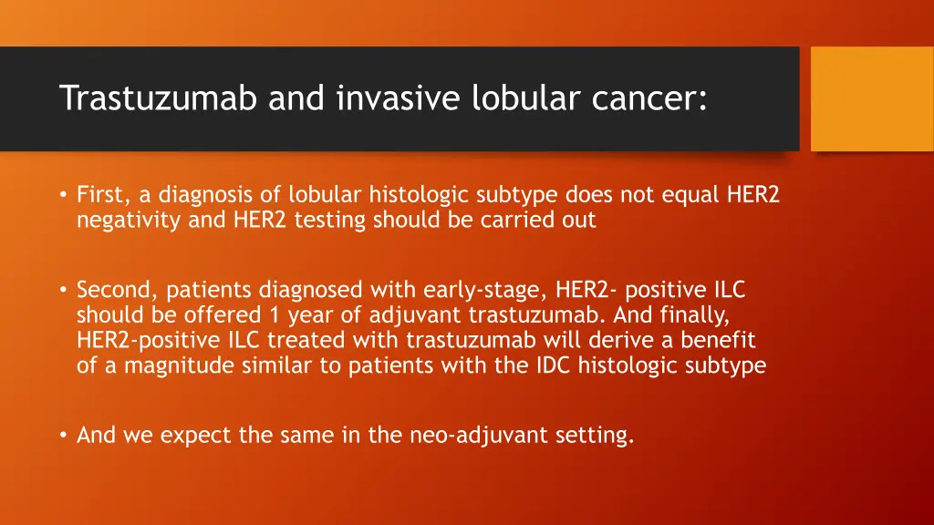 trastuzumab and invasive lobular cancer