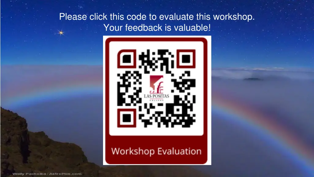 please click this code to evaluate this workshop