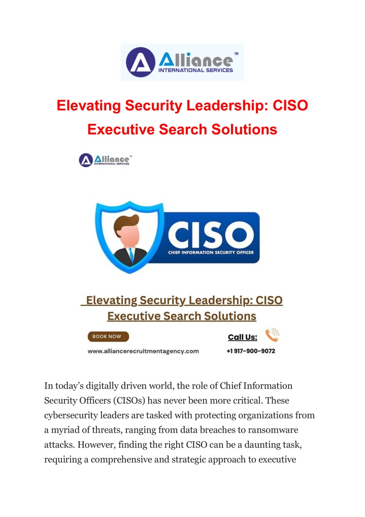 elevating security leadership ciso executive