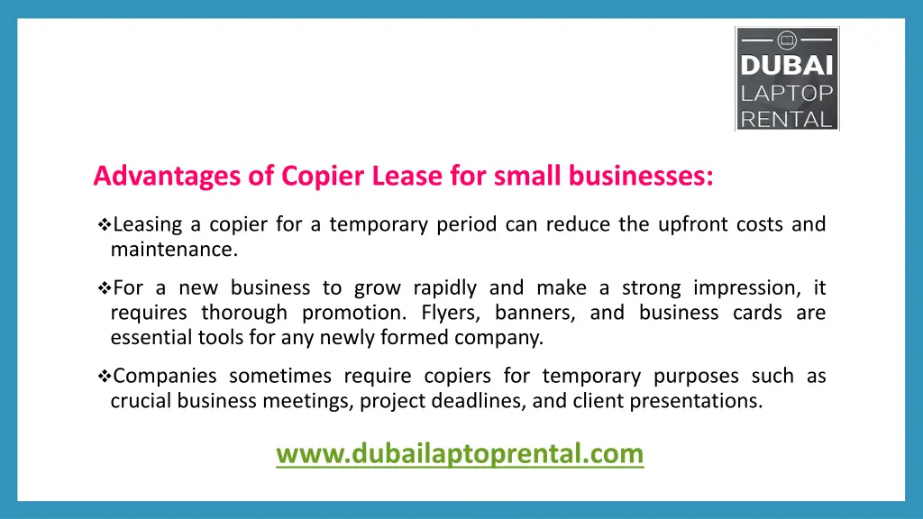 advantages of copier lease for small businesses