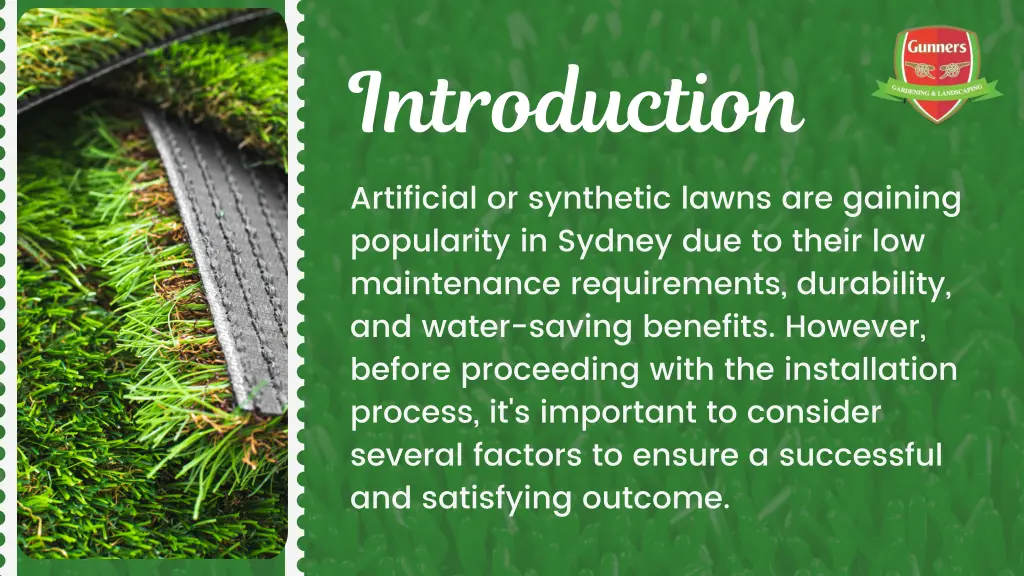 introduction artificial or synthetic lawns