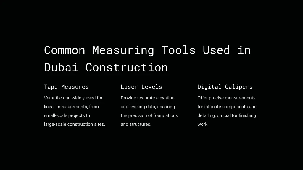 common measuring tools used in dubai construction