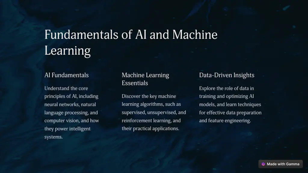 fundamentals of ai and machine learning