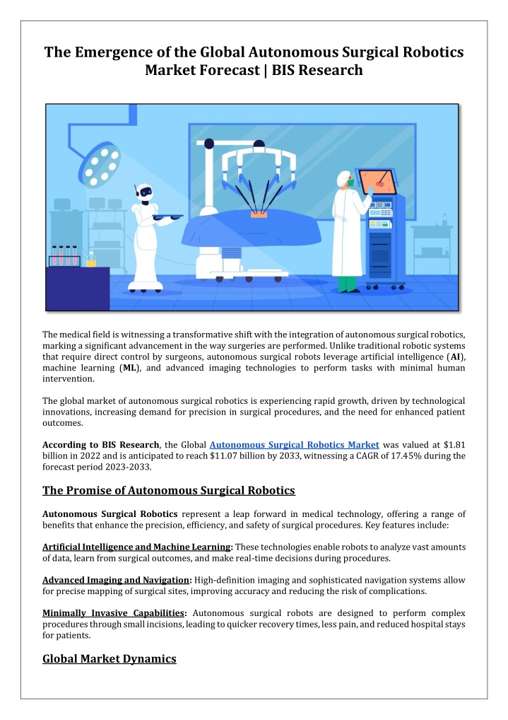 the emergence of the global autonomous surgical