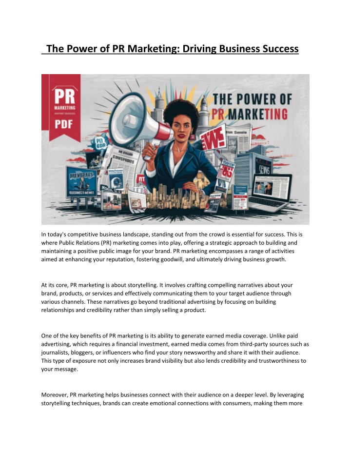 the power of pr marketing driving business success