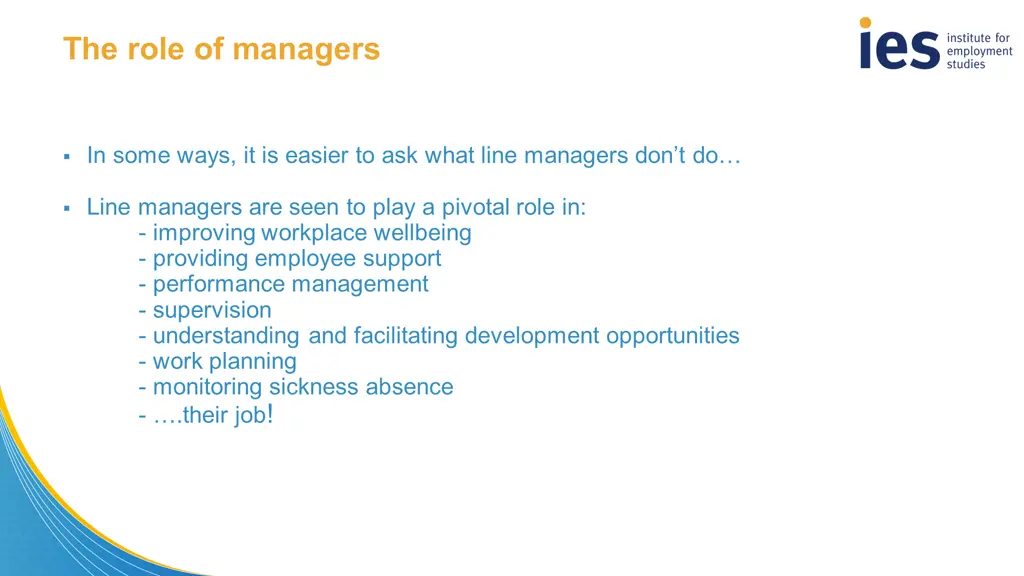 the role of managers