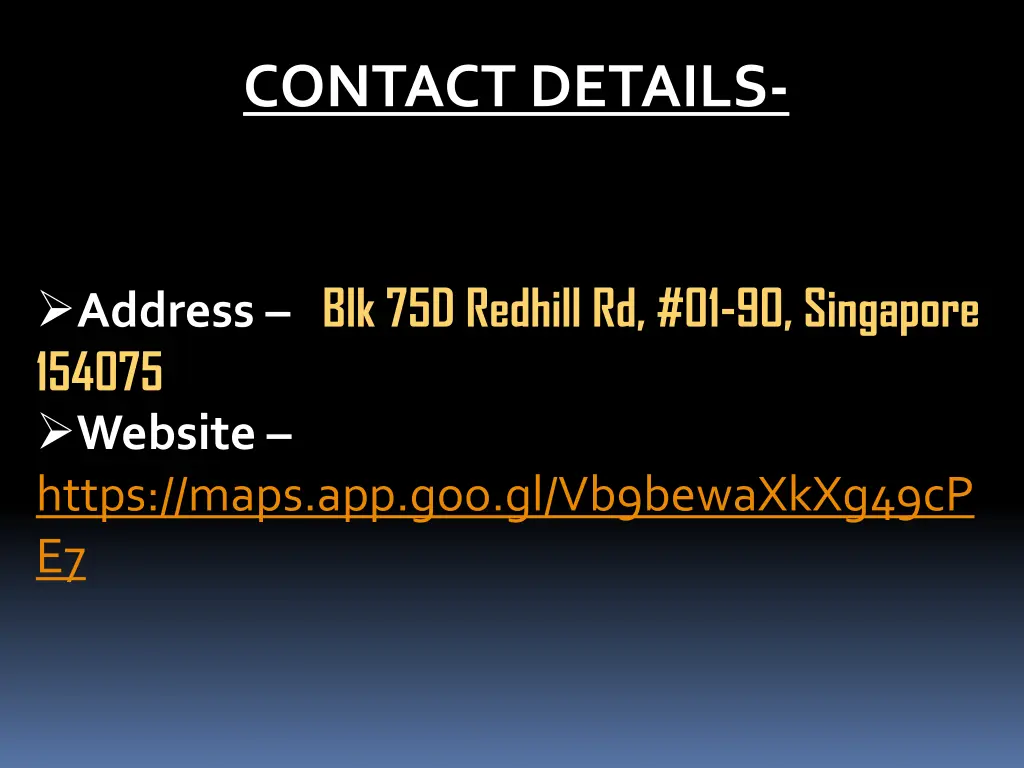 contact details