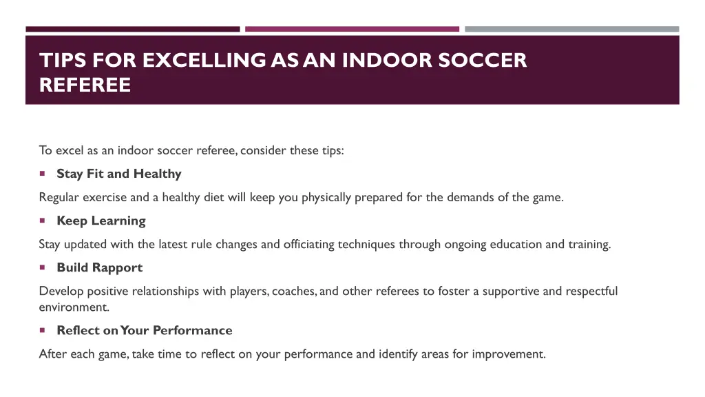 tips for excelling as an indoor soccer referee