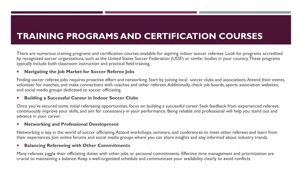 training programs and certification courses