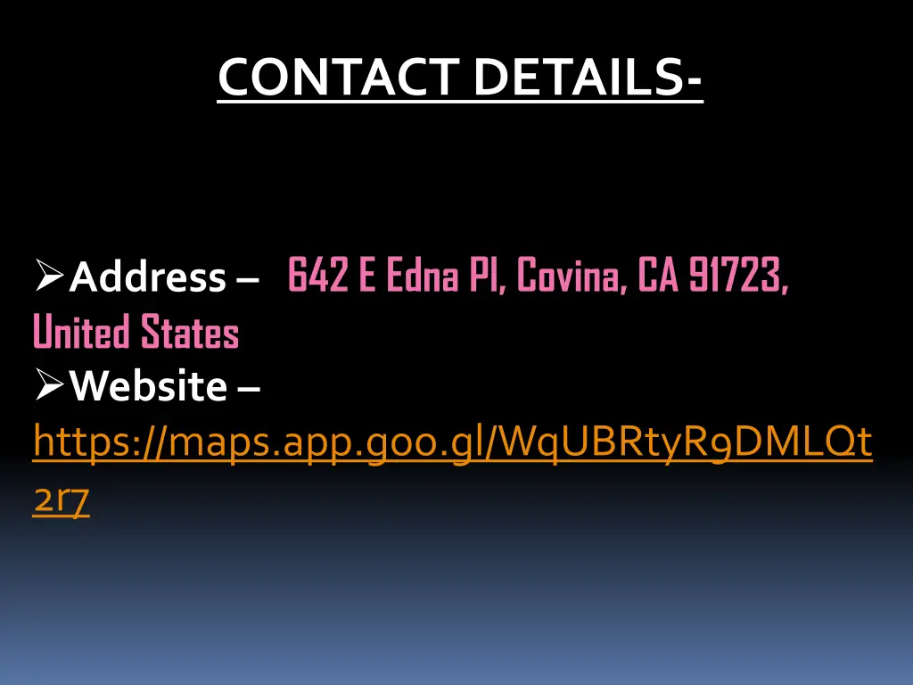 contact details