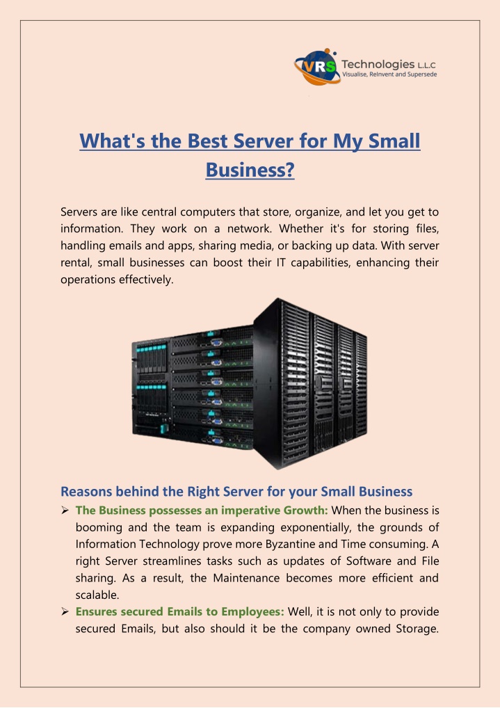 what s the best server for my small business