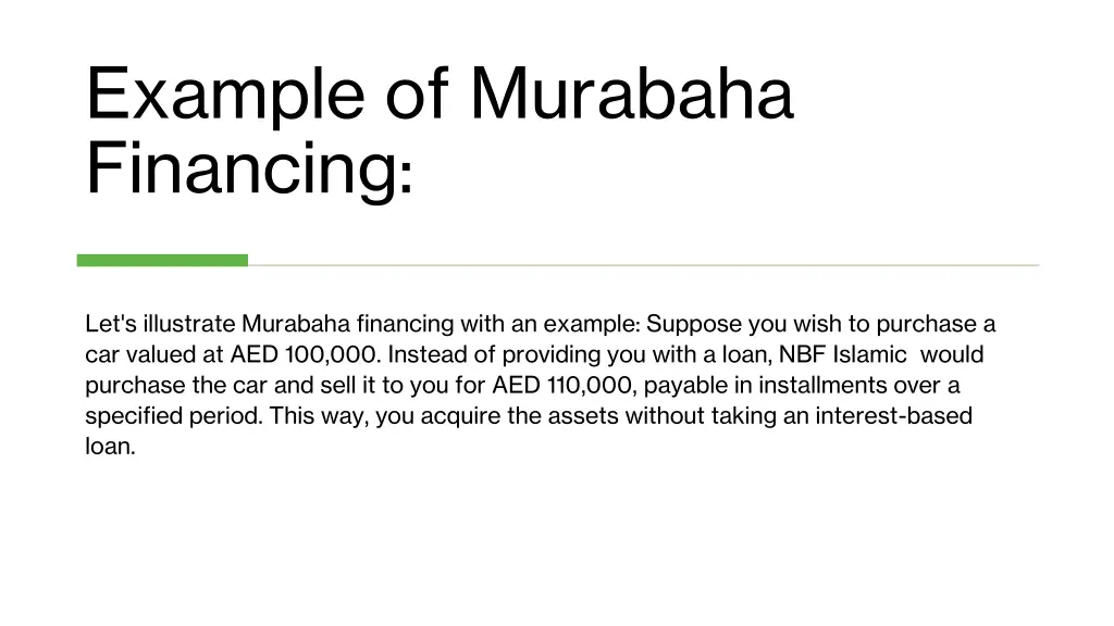 example of murabaha financing