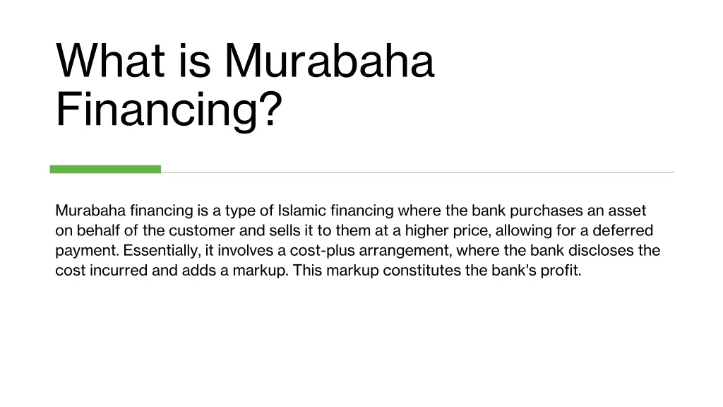 what is murabaha financing