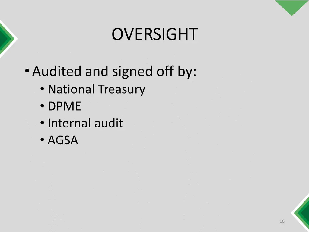 oversight oversight