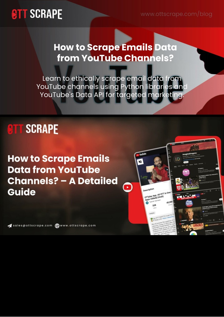 how to scrape emails data from youtube channels