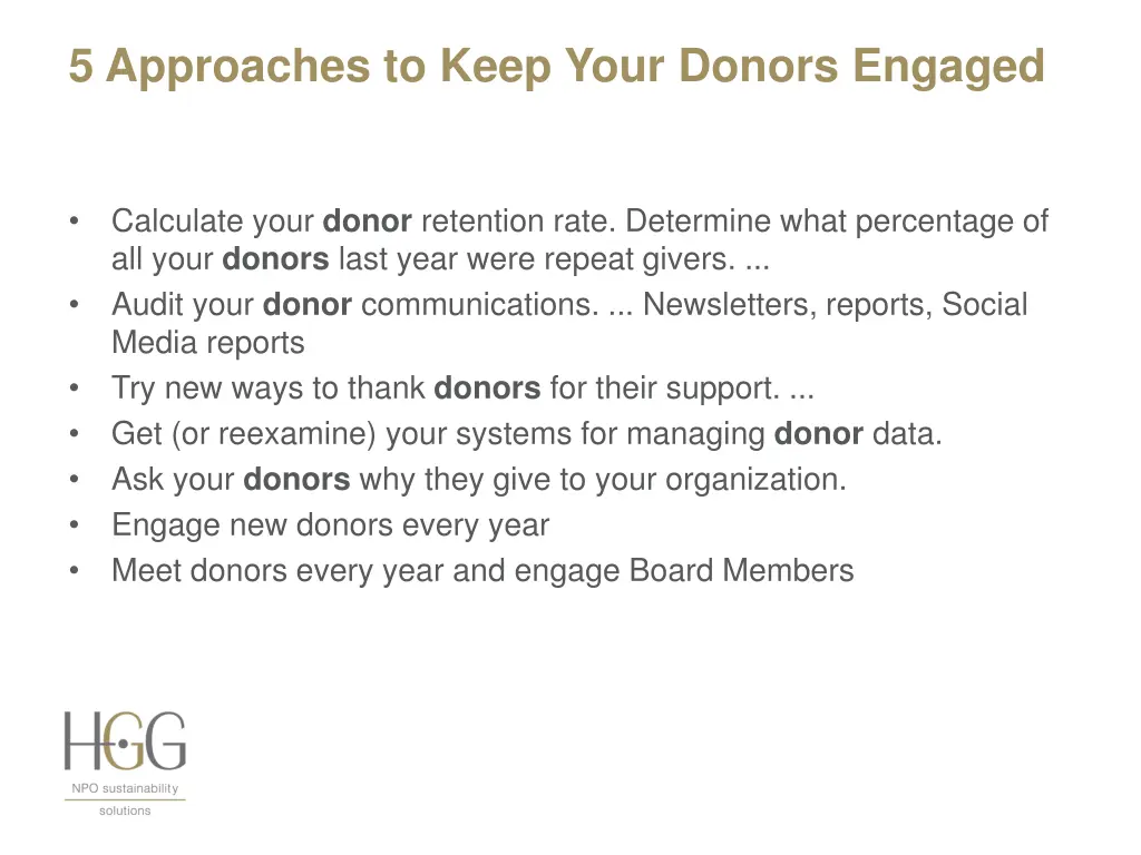 5 approaches to keep your donors engaged