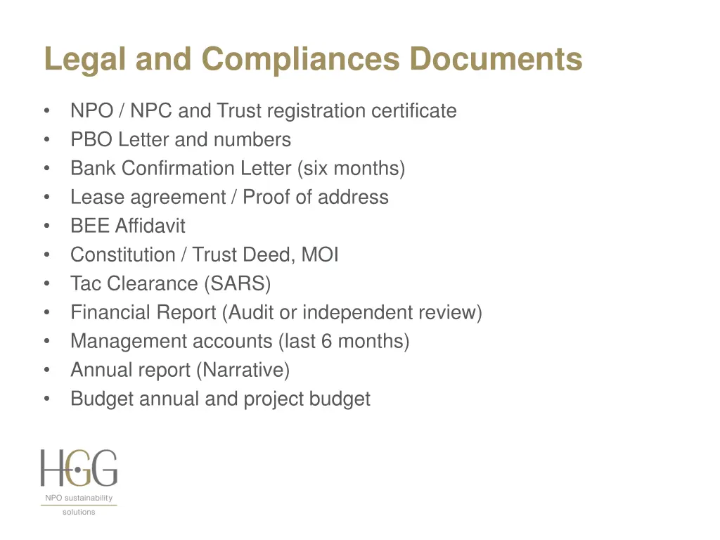 legal and compliances documents