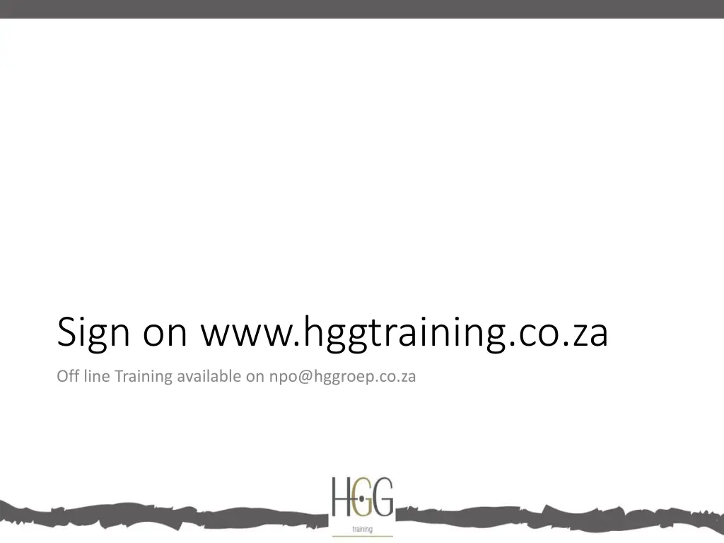 sign on www hggtraining co za