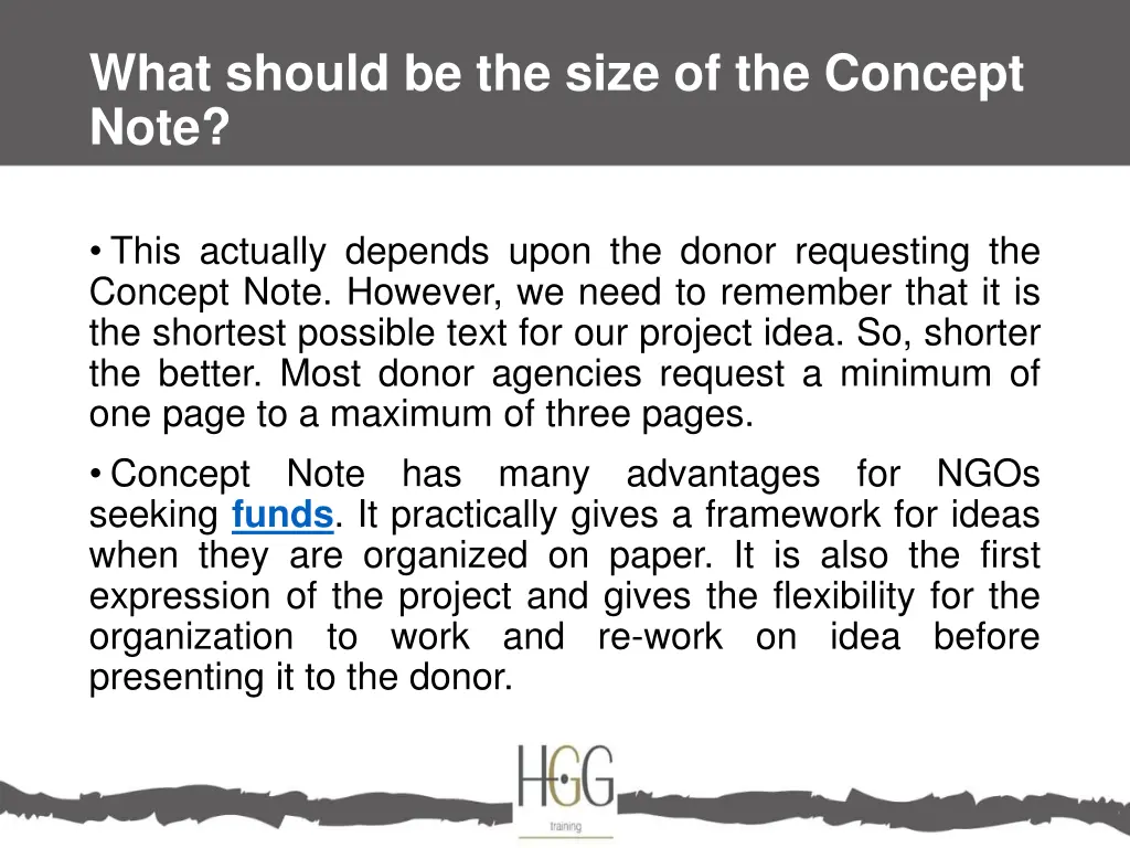what should be the size of the concept note
