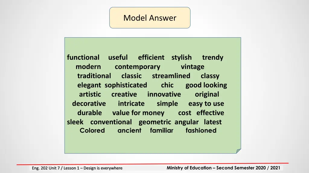 model answer