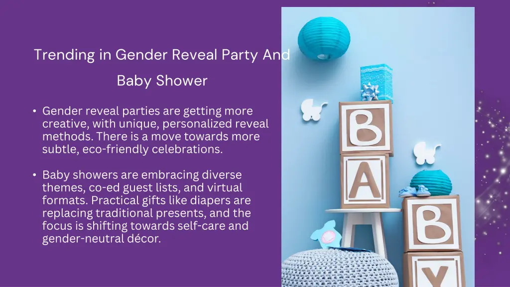 trending in gender reveal party and baby shower