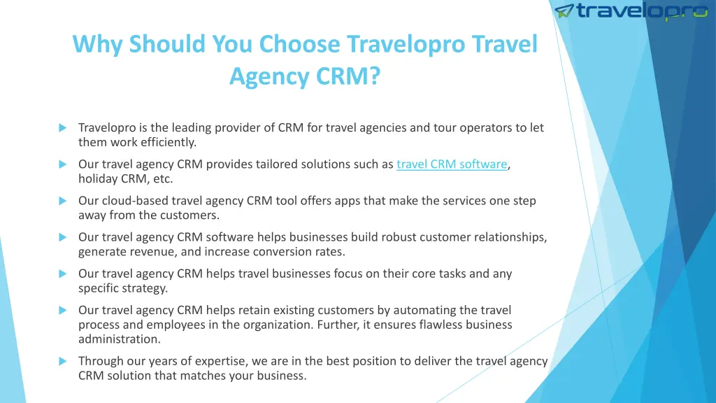 why should you choose travelopro travel agency crm