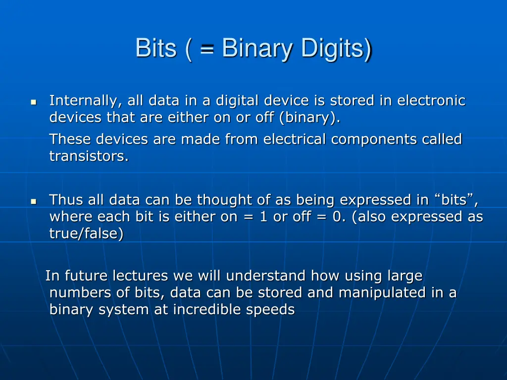 bits binary digits