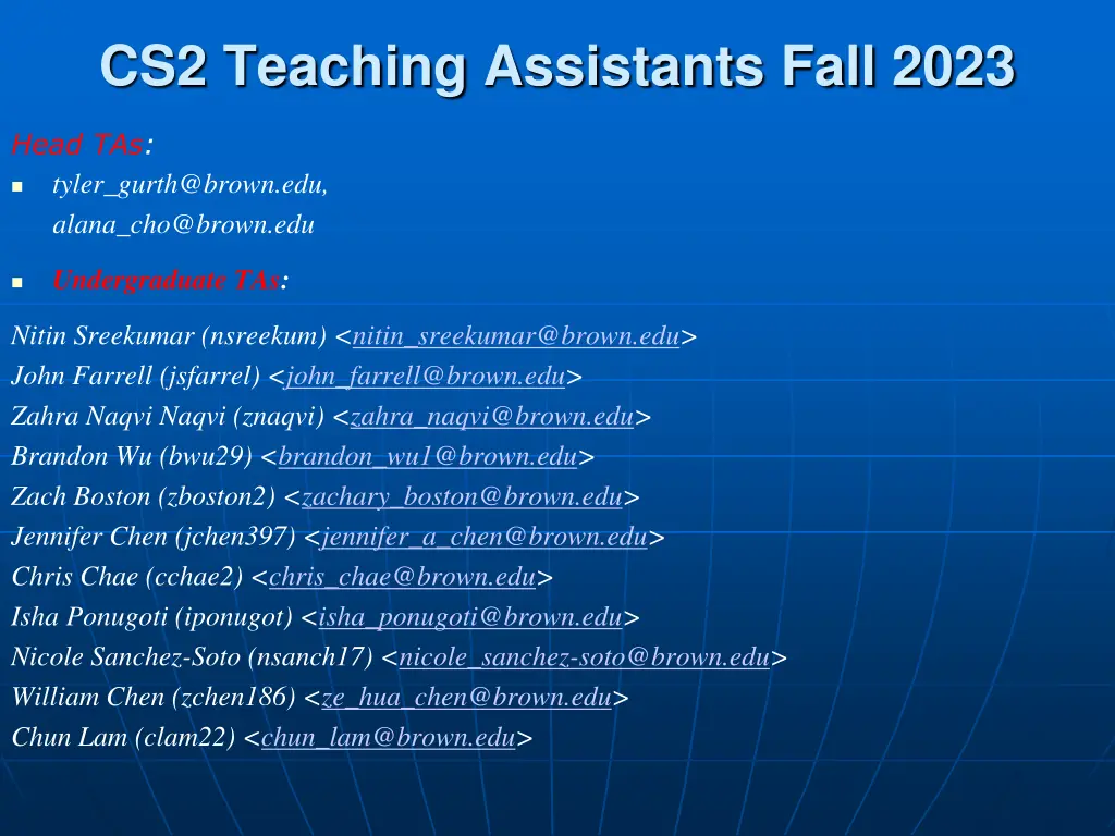 cs2 teaching assistants fall 2023