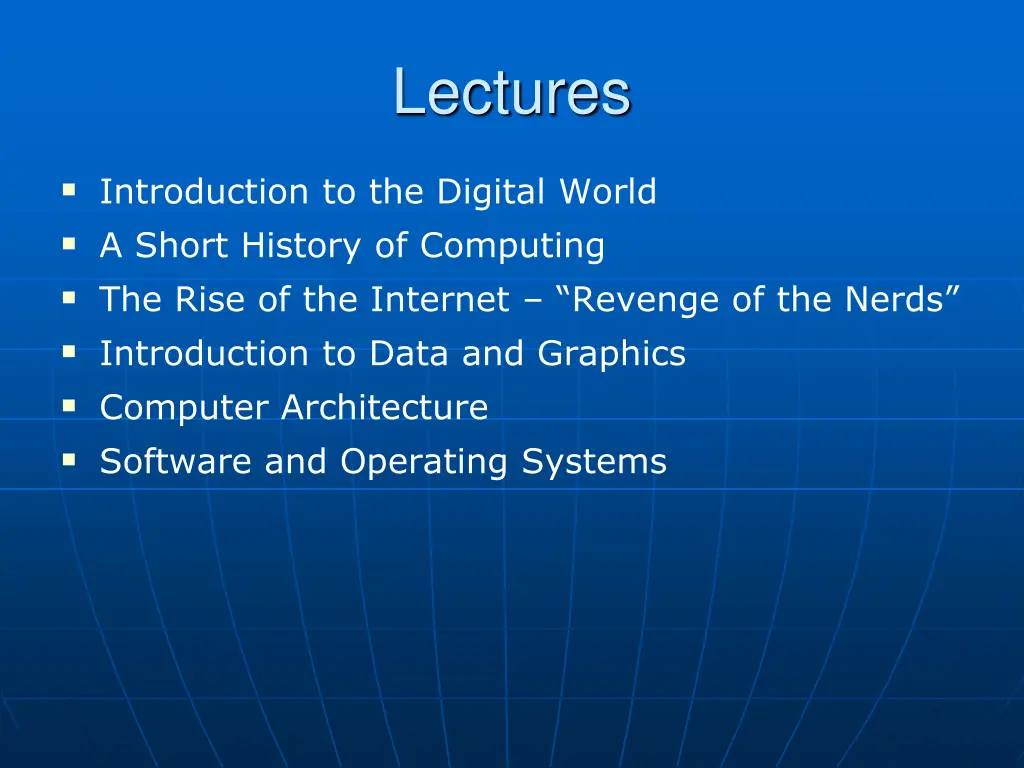 lectures 1