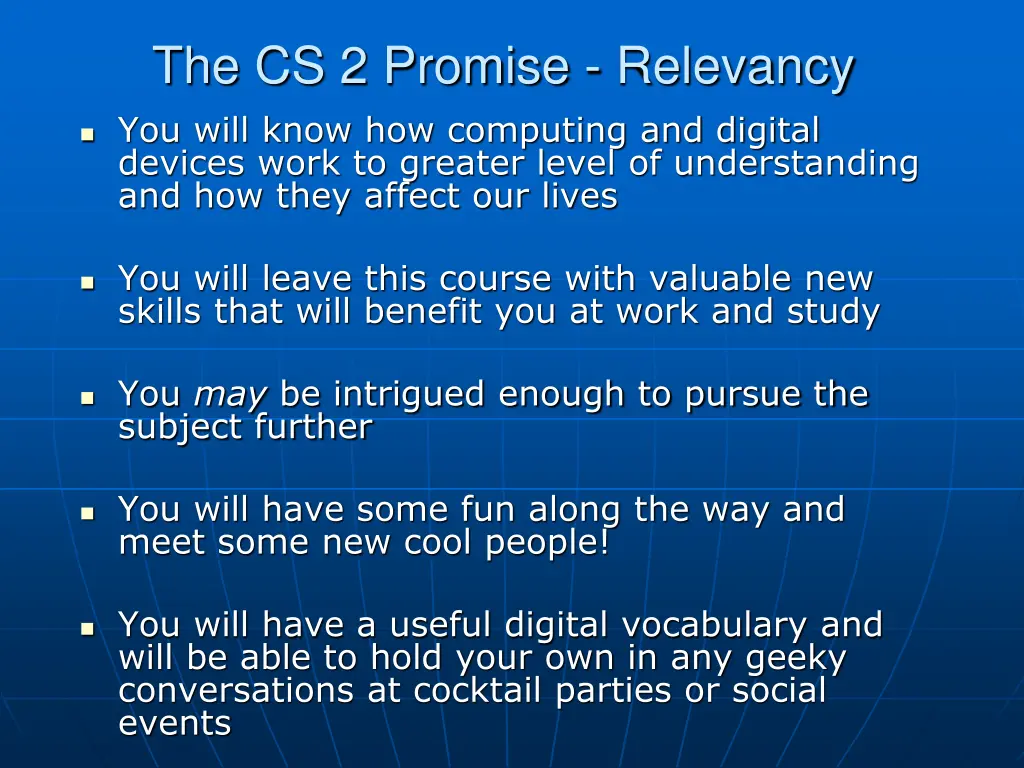 the cs 2 promise relevancy