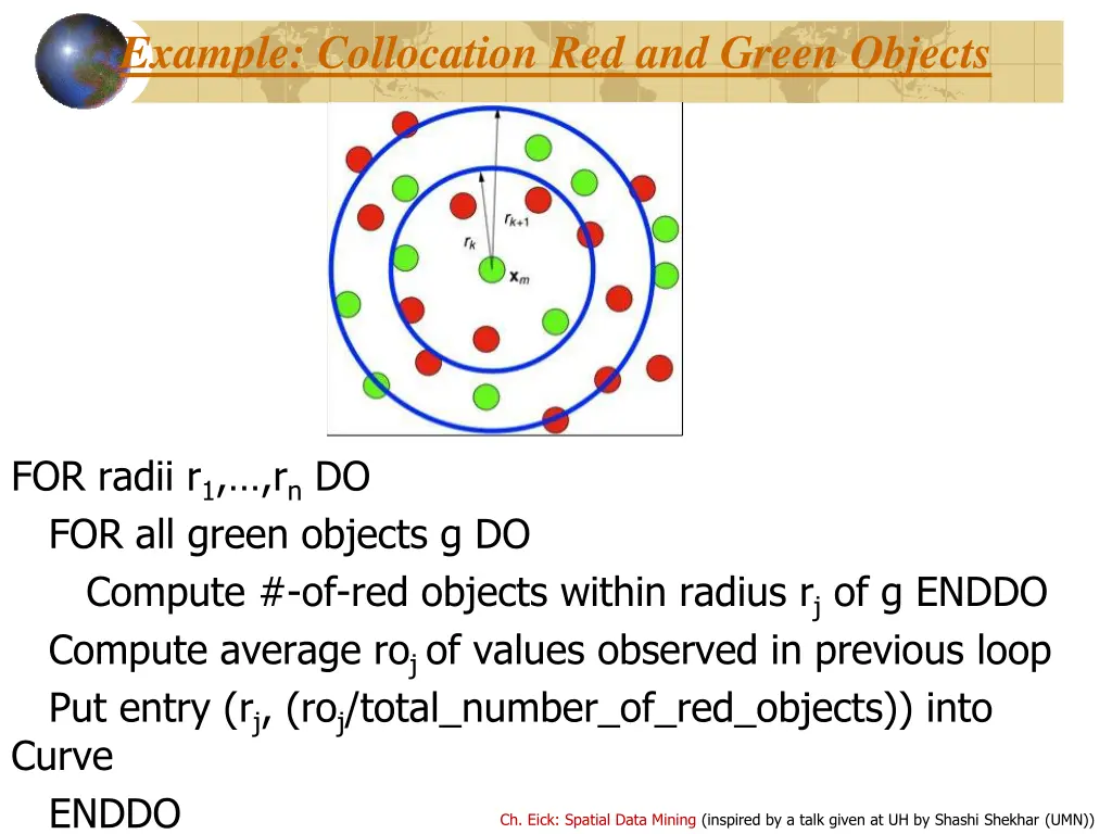 example collocation red and green objects