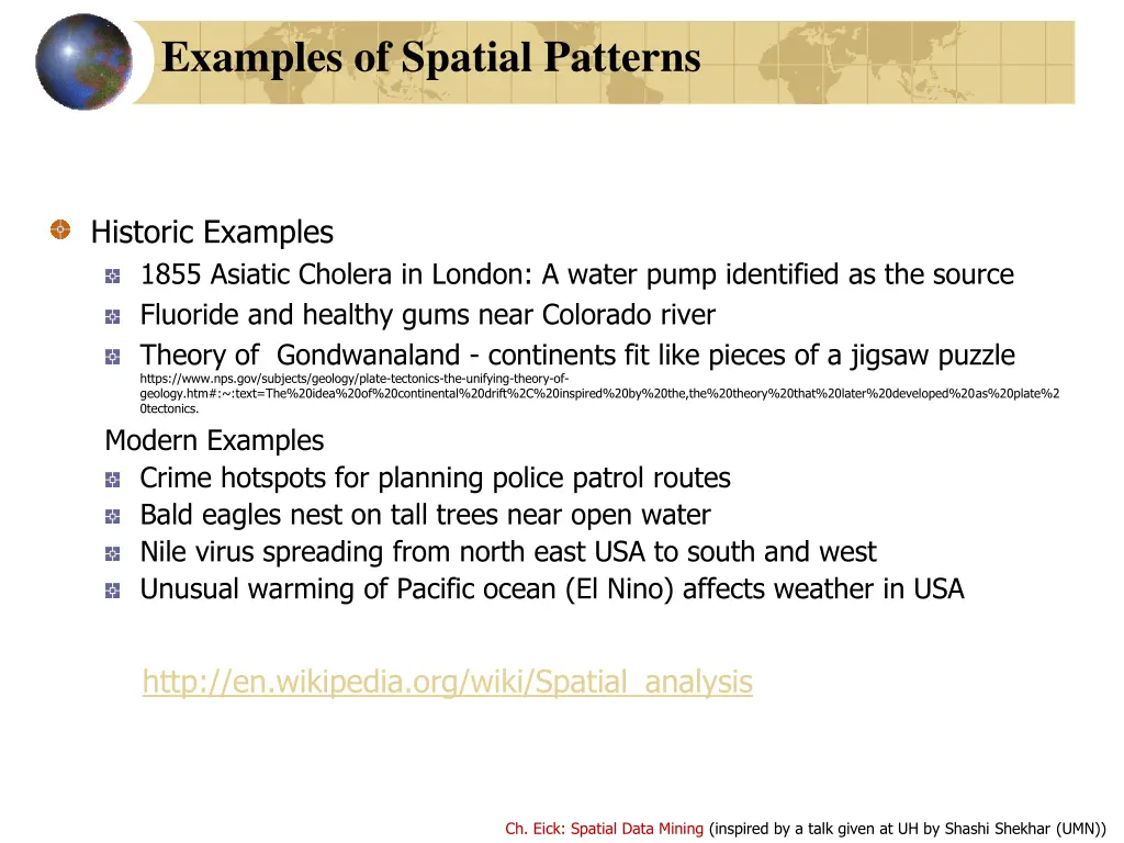 examples of spatial patterns