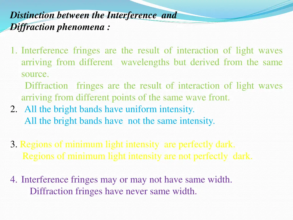 distinction between the interference