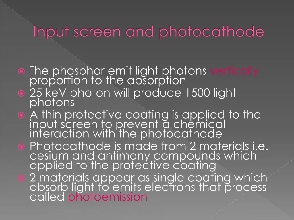 input screen and photocathode 1