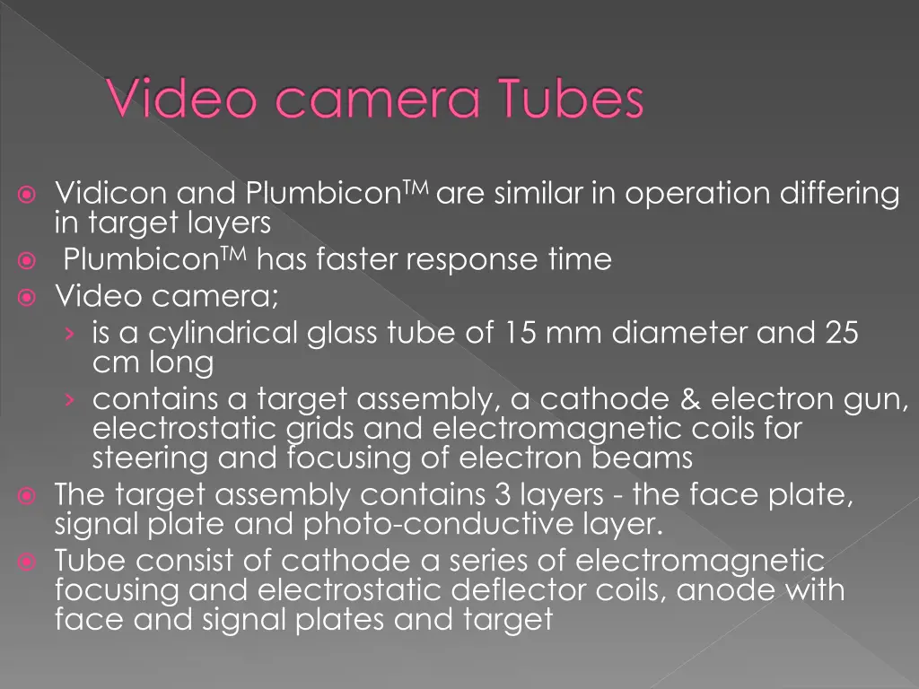 video camera tubes