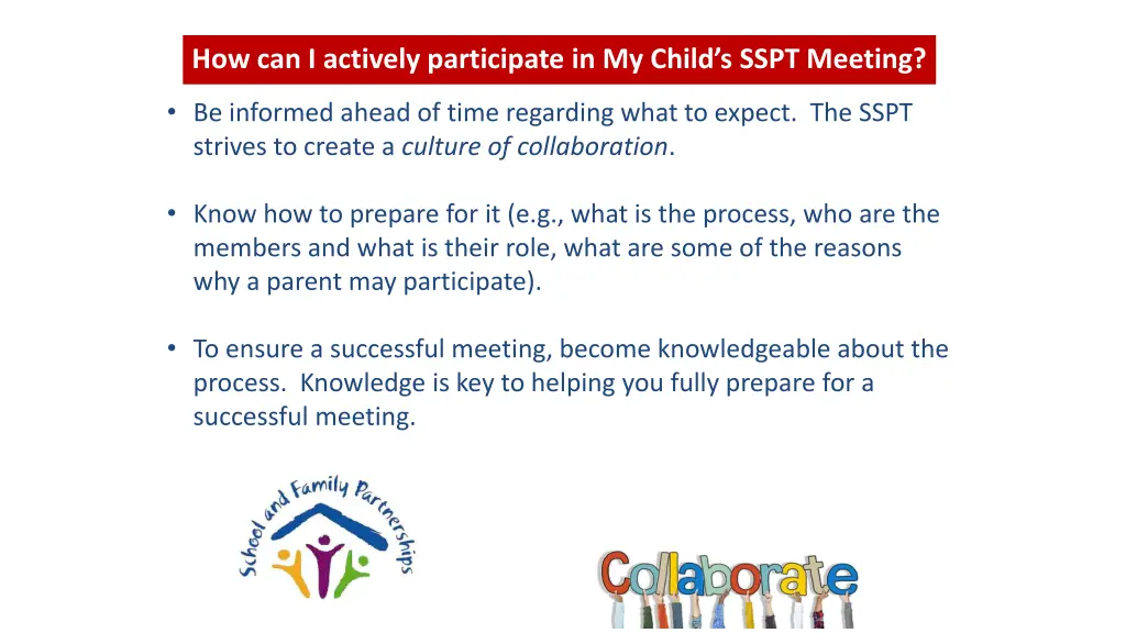 how can i actively participate in my child s sspt 1