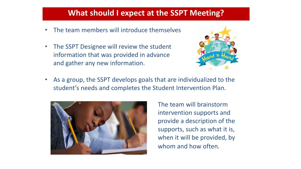 what should i expect at the sspt meeting